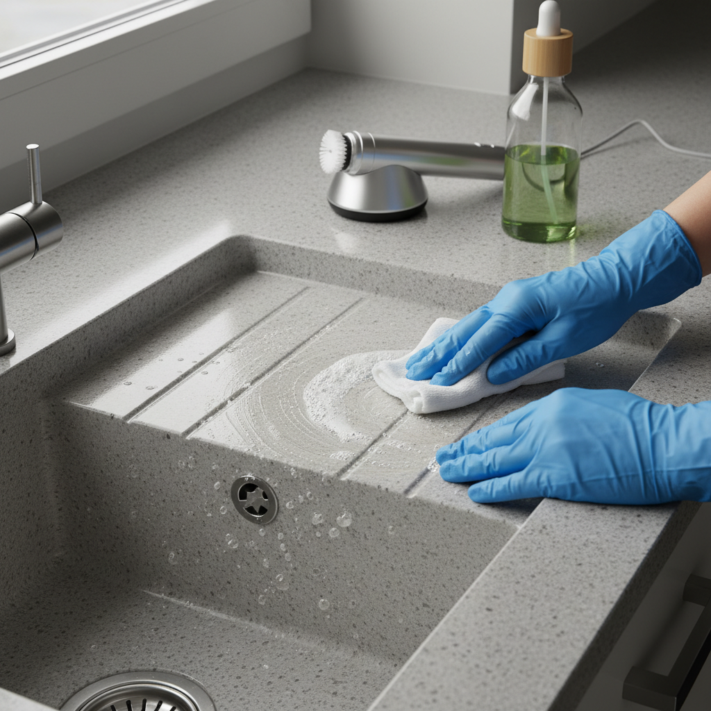 czyszczenie zlewu z konglomeratu