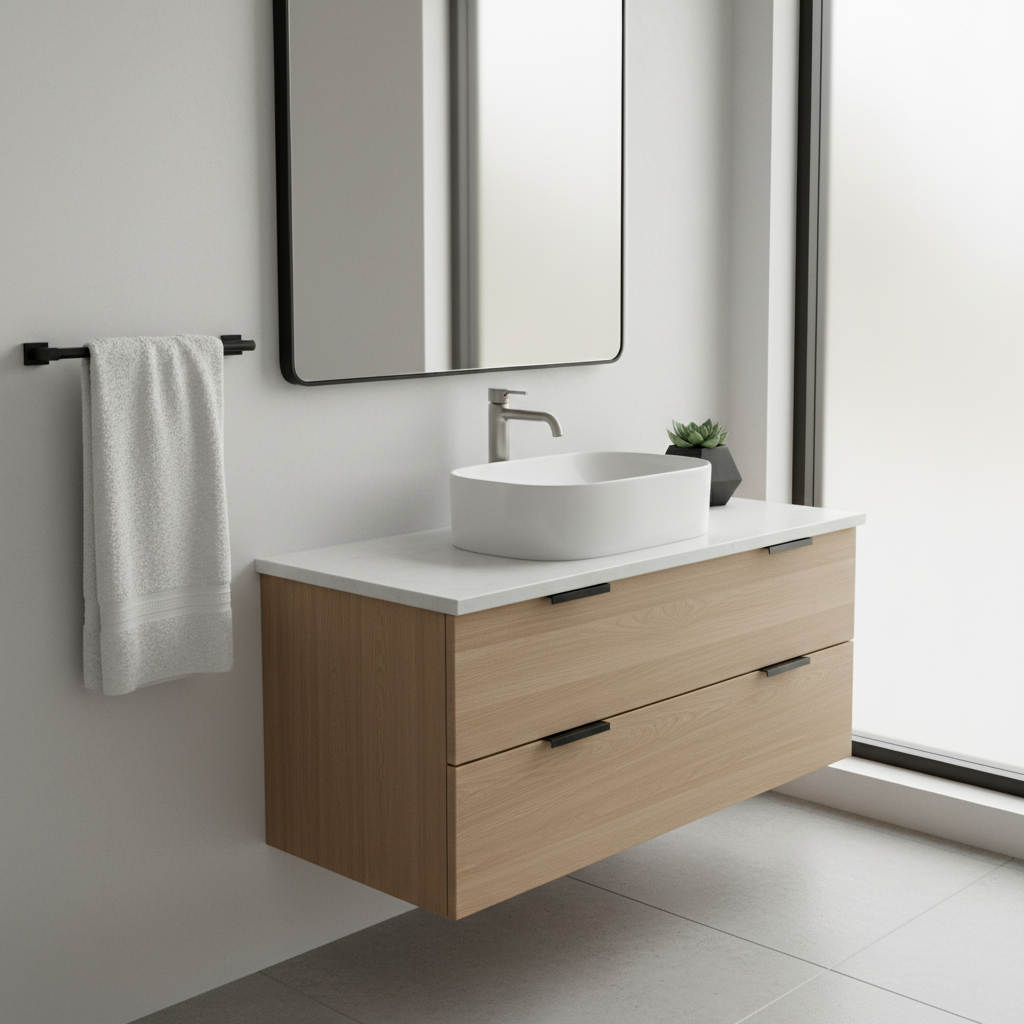 gdzie powiesić ręcznik przy umywalce