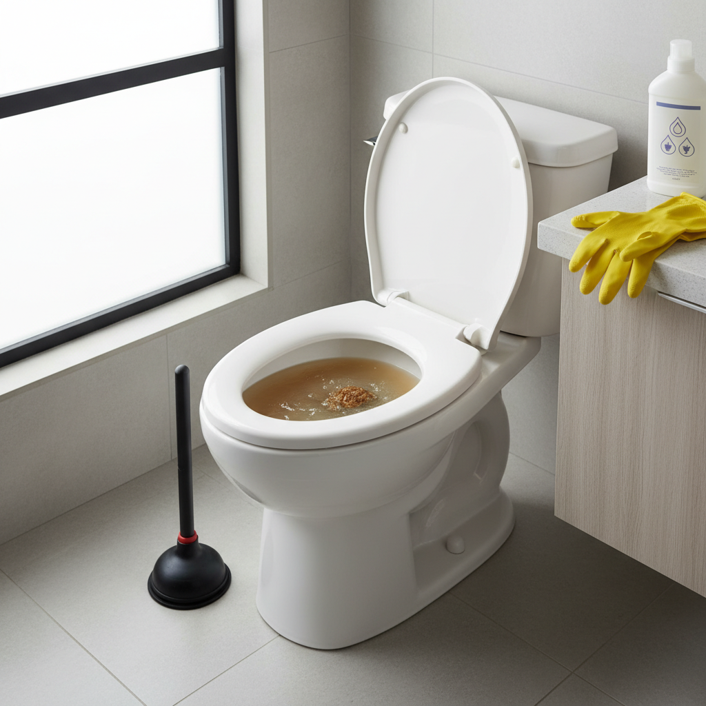 jak odetkać toaletę po kupie