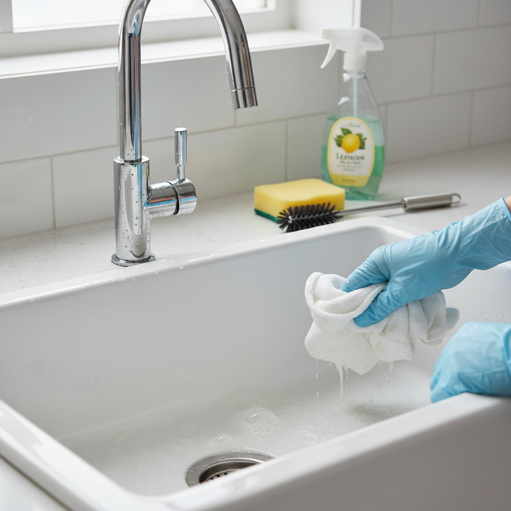 jak wyczyścić biały zlew