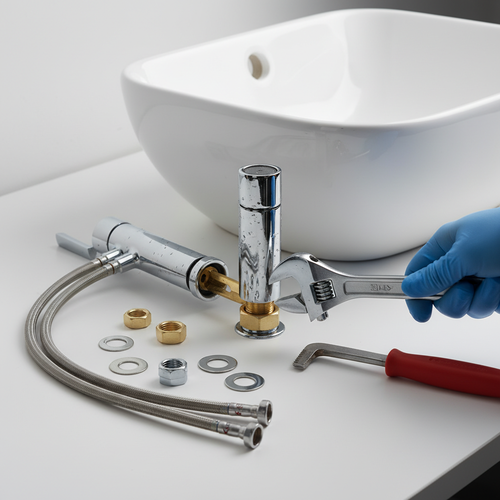 jak zamontować kran w umywalce