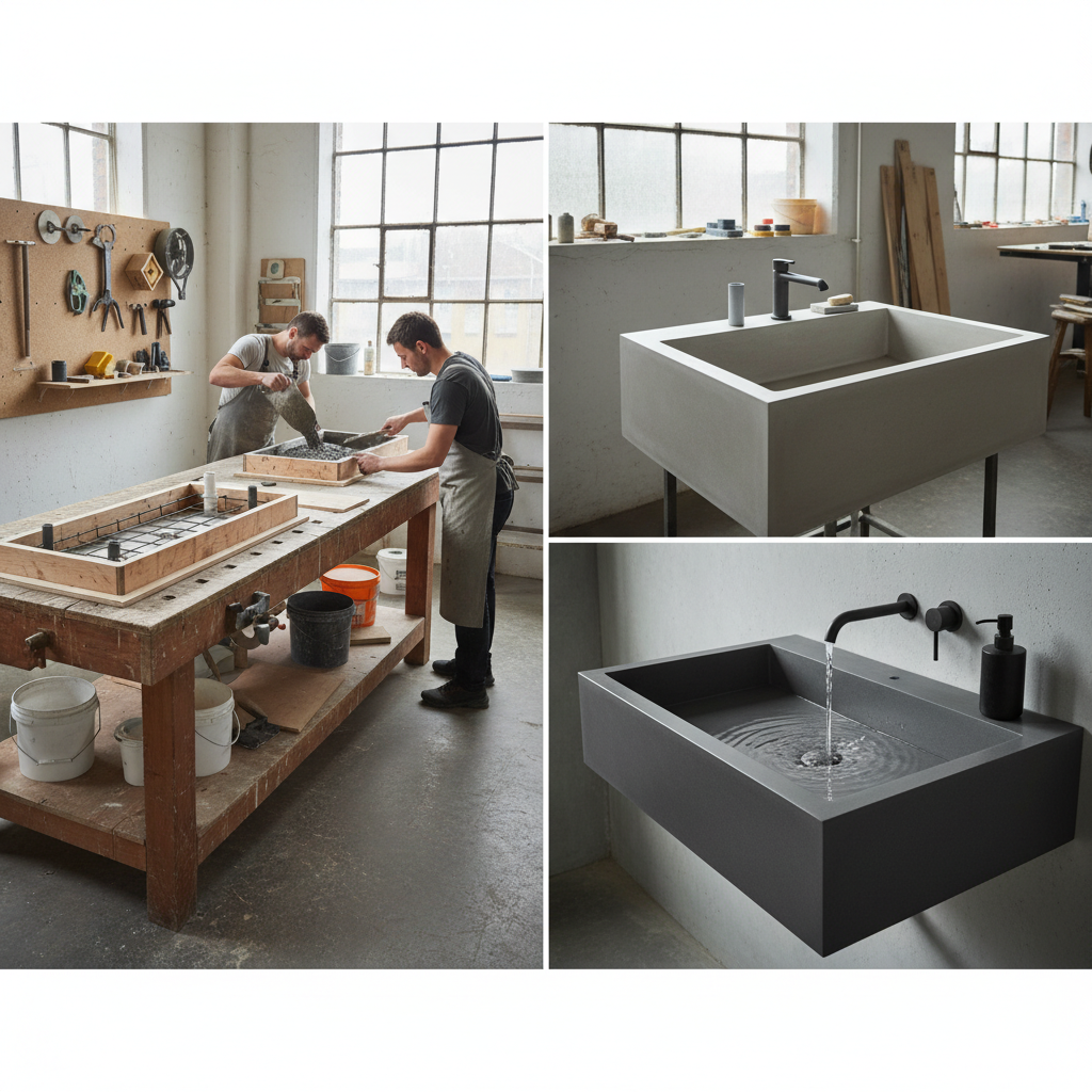 jak zrobić umywalkę z betonu