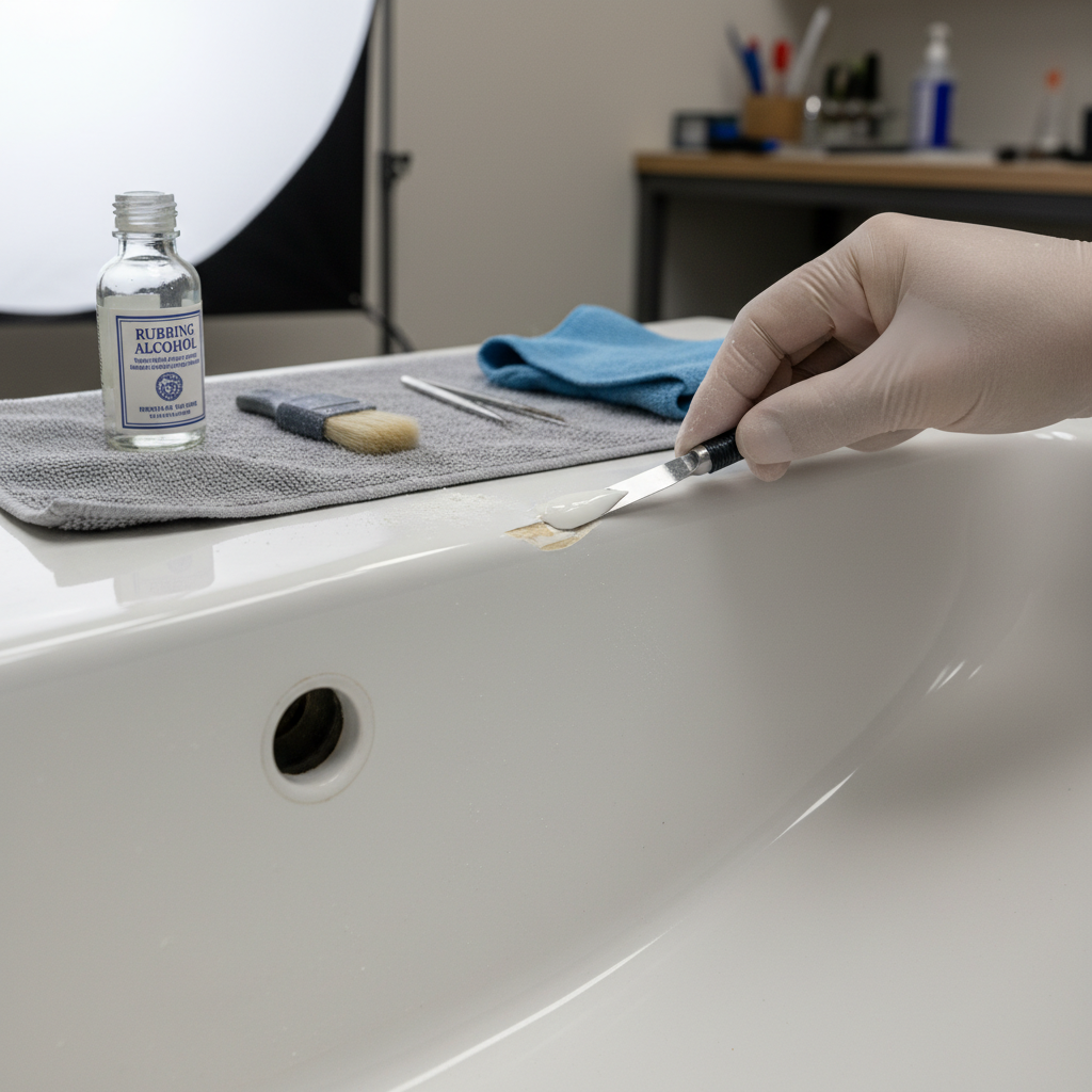 odprysk na umywalce ceramicznej