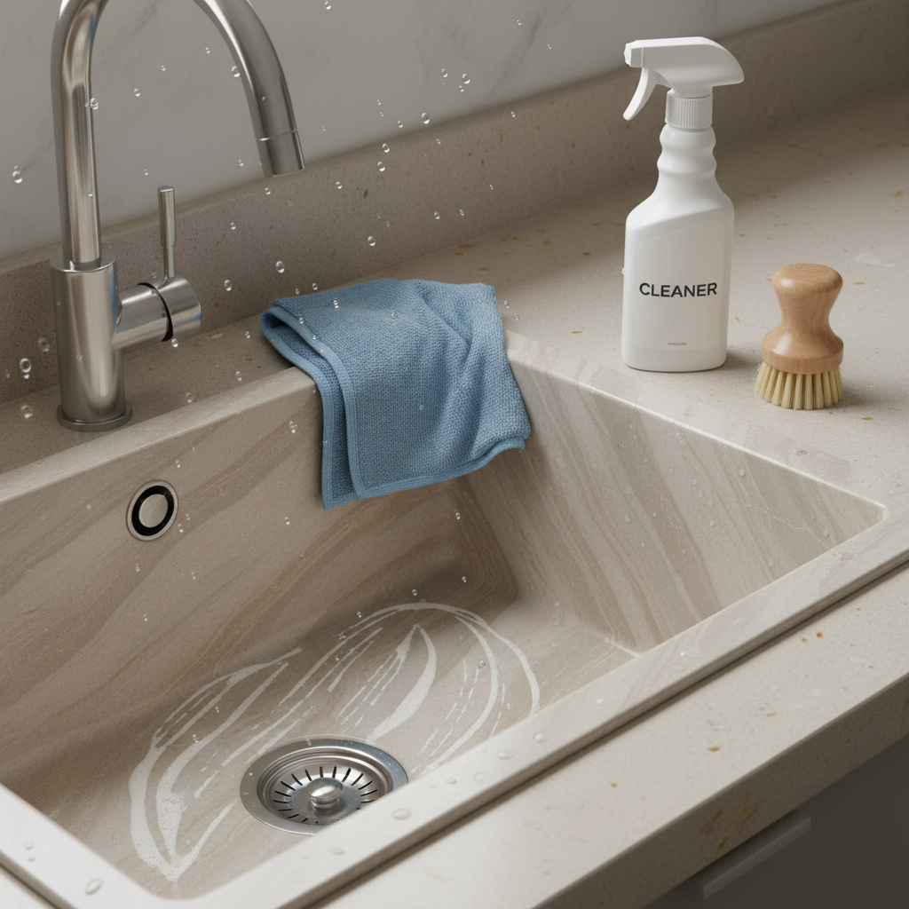 czym wyczyścić zlew z konglomeratu