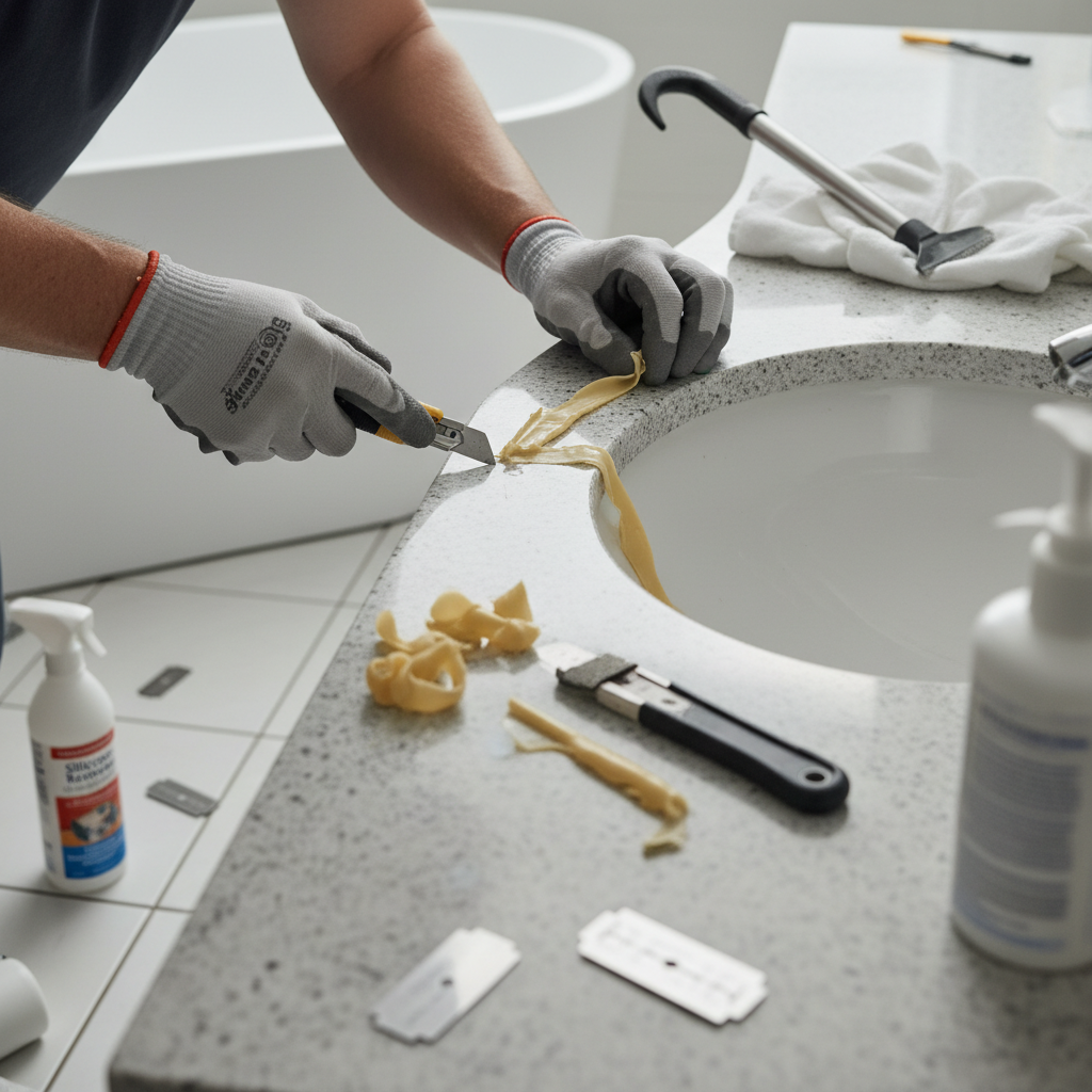 jak odkleić umywalkę od silikonu