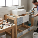 jak zrobić szafkę pod umywalkę z płytek